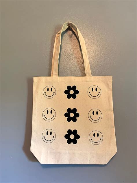 plaid smiley tote bag.